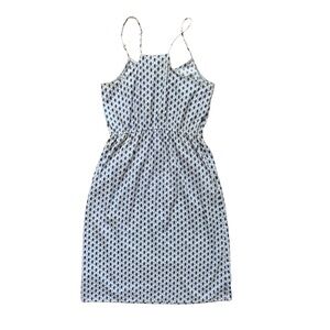 H&M Spaghetti Strap Blue & White Printed Midi Dress. Size 10